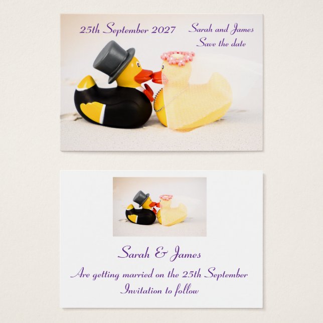 Hochzeitsenten Strandhochzeit - Save the Date (Vorne & Hinten)