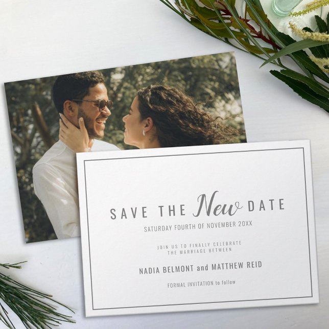Hochzeitsereignisänderung rette das neue Datum gra Save The Date (Von Creator hochgeladen)