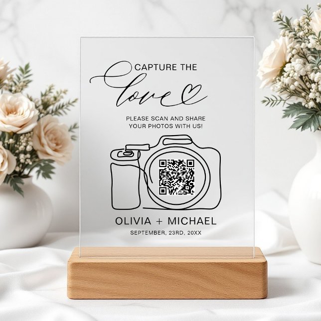 Hochzeitserfassung der Liebe QR Code Foto Share Acrylschild (Von Creator hochgeladen)