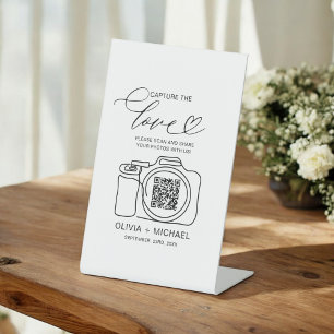 Hochzeitserfassung der Liebe QR Code Foto Share Sockelschild