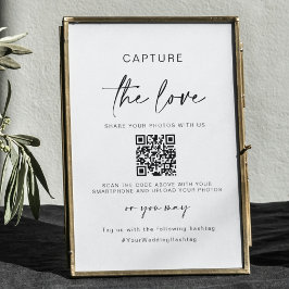 Hochzeitserfassung die Liebe | Foto Sharing QR Cod Poster