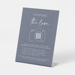 Hochzeitserfassung die Liebe   Foto Sharing QR Cod Sockelschild