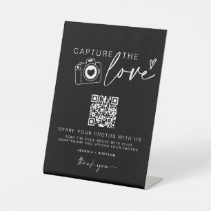 Hochzeitserfassung die Liebe Foto Sharing QR Cod Sockelschild