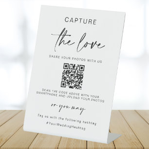Hochzeitserfassung die Liebe Foto Sharing QR Cod Sockelschild