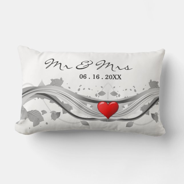 Hochzeitserinnerung Monogramm Liebe Akzent Kissen (Vorderseite)