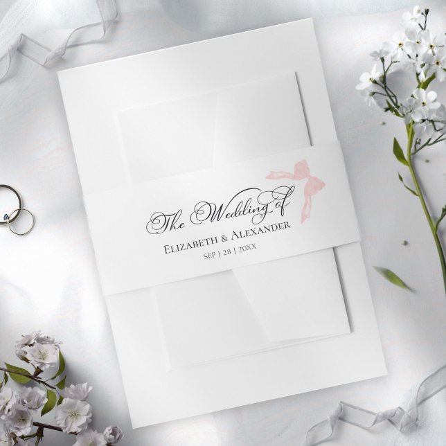 Hochzeitseröffnungsband | Bow Calligraphy Einladungsbanderole (Von Creator hochgeladen)
