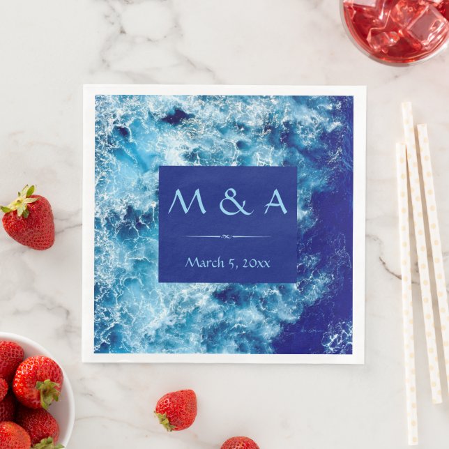 Hochzeitsessen am Blue Ocean Napkin Serviette (Beispiel)