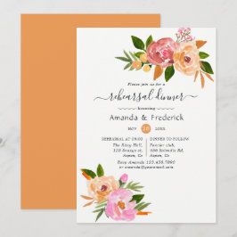 Hochzeitsessen mit floraler Probe Einladung