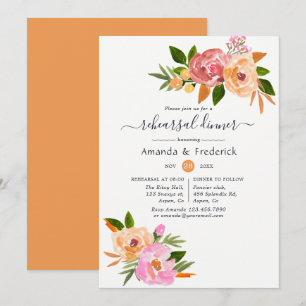 Hochzeitsessen mit floraler Probe Einladung