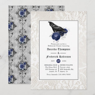 Hochzeitsessen mit floraler und lace gotischer Pro Einladung