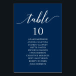 Hochzeitsessen, Moderne Gästekarte N Tischnummer<br><div class="desc">Hochzeitsessen Gastsitzkarte,  Moderne klassische romantische,  marineblau themed Passen Sie den Text an und / oder entfernen und füllen Sie mit Ihrem Hochzeitskonzert themed.</div>