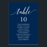 Hochzeitsessen, Moderne Gästekarte N Tischnummer<br><div class="desc">Hochzeitsessen Gastsitzkarte,  Moderne klassische romantische,  marineblau themed Passen Sie den Text an und / oder entfernen und füllen Sie mit Ihrem Hochzeitskonzert themed.</div>