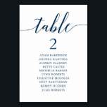 Hochzeitsessen, Moderne Gästekarte N Tischnummer<br><div class="desc">Hochzeitsessen Gastsitzkarte,  Moderne klassische romantische,  marineblau themed Passen Sie den Text an und / oder entfernen und füllen Sie mit Ihrem Hochzeitskonzert themed.</div>