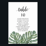 Hochzeitsessen, Monstera Gast - Tabelle mit den Si Tischnummer<br><div class="desc">Hochzeitsdinner, Tischkarte für die Gäste, Modern Greenery Monstera Themen. Passen Sie den Text an und / oder entfernen und füllen Sie mit Ihrem Hochzeitskonzert themed.</div>