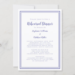 Hochzeitsessen Probe Modern Simple Peri Blue Einladung