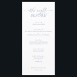 Hochzeitsessen Probe, romantisches Dusty Blue Menükarte<br><div class="desc">Hochzeitsessen Probe,  romantisches Dusty Blue Die Nacht vor dem Menü. Das Restaurant bietet eine große Auswahl an Speisen und Gerichten,  die Sie in der Regel auch in der Küche genießen können.</div>