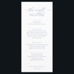 Hochzeitsessen Probe, romantisches Dusty Blue Menükarte<br><div class="desc">Hochzeitsessen Probe,  romantisches Dusty Blue Die Nacht vor dem Menü. Das Restaurant bietet eine große Auswahl an Speisen und Gerichten,  die Sie in der Regel auch in der Küche genießen können.</div>