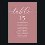 Hochzeitsessen, romanische Gastsitzkarte, Tischnummer<br><div class="desc">Hochzeitsessen Gästekarte, Modern Romance Dusty Rose themed. Passen Sie den Text an und / oder entfernen und füllen Sie mit Ihrem Hochzeitskonzert themed.</div>