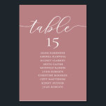 Hochzeitsessen, romanische Gastsitzkarte, Tischnummer<br><div class="desc">Hochzeitsessen Gästekarte, Modern Romance Dusty Rose themed. Passen Sie den Text an und / oder entfernen und füllen Sie mit Ihrem Hochzeitskonzert themed.</div>