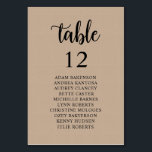 Hochzeitsessen, rustikale Gäste Sitzkarte Tischnummer<br><div class="desc">Hochzeitsessen Tischkarte, Modernes Rustikales Drehbuch, brauner Hütte-kraft-Hintergrund Passen Sie den Text an und / oder entfernen und füllen Sie ihn mit Ihrem Hochzeitskonzert themed.</div>