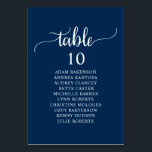 Hochzeitsessen, Seekarte für blaue Gäste Tischnummer<br><div class="desc">Hochzeitsessen Gästekarte,  Moderne rustikale Schrift,  marineblau thematisiert. Passen Sie den Text an und / oder entfernen und füllen Sie mit Ihrem Hochzeitskonzert themed.</div>