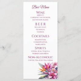 Hochzeitsessen und Bar Menu-Tropical Biss Menükarte