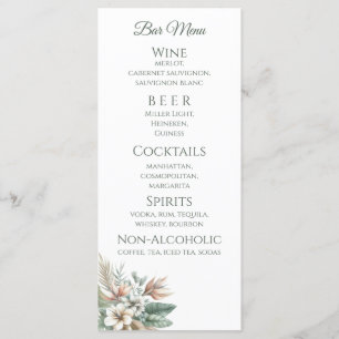 Hochzeitsessen und Bar Menu-Tropical Menükarte