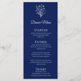 Hochzeitsessen und Bar Menu-Wildblume Elegante Menükarte