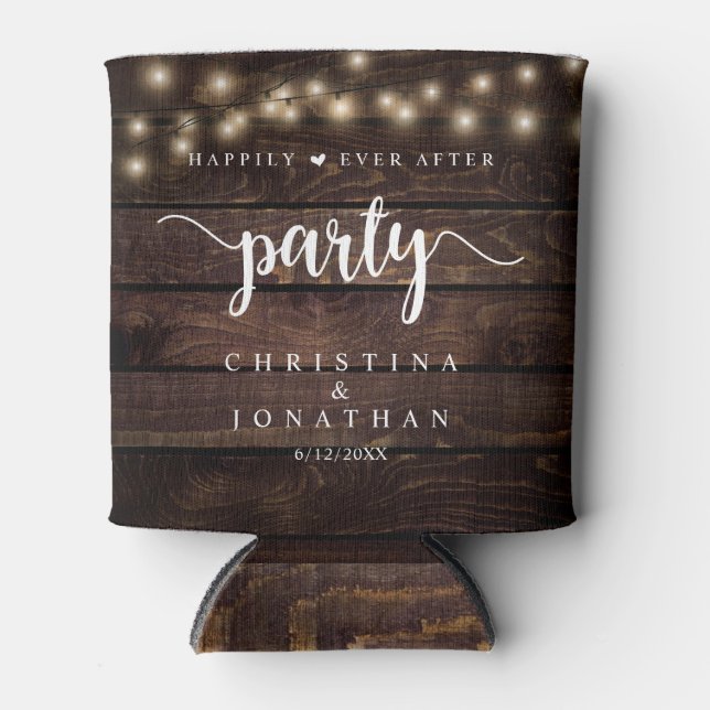 Hochzeitsessen und Party, rustikale Saitenlichter Dosenkühler (Vorderseite)