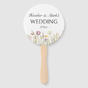 Hochzeitsfächer mit Wildblumen und Foto Fächer
