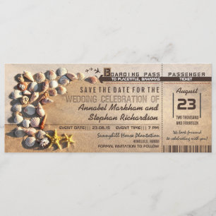 Hochzeitsfahrkarten für den Boarding Save the Date