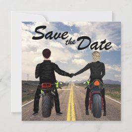 Hochzeitsfahrt mit Motorrädern Save The Date