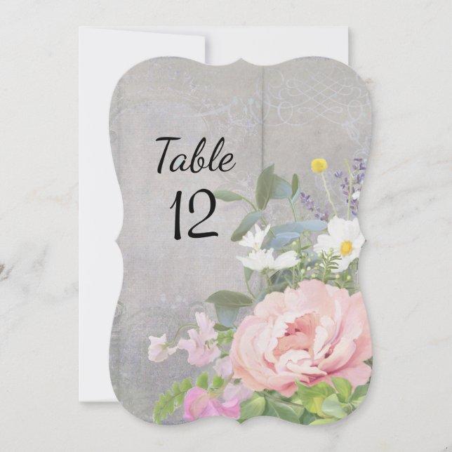 Hochzeitsfamilie Rustikales florales Elegant Einladung (Vorderseite)