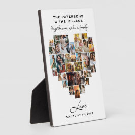 Hochzeitsfamilienjubiläum Herzfoto Collage Fotoplatte