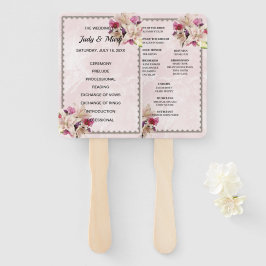Hochzeitsfans vom White Lly Floral Pink Marble Wed Fächer
