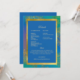 Hochzeitsfarben Blau & Gold Royal Einladung