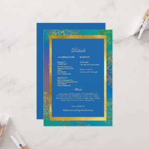 Hochzeitsfarben Blue & Gold Royal Einladung