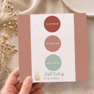 Hochzeitsfarbpalette HEX-Codes in Herbstfarben Einladung