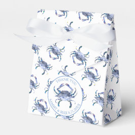 Hochzeitsfavoriten | Blauer Krebs auf Weiß Geschenkschachtel
