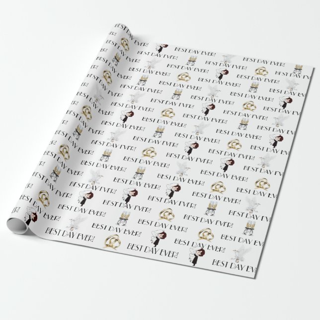 Hochzeitsfeier am besten Tag Geschenkpapier (Ungerollt)