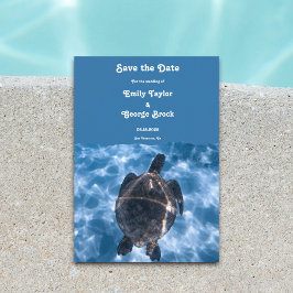 Hochzeitsfeier am Blue Underwater Aquatic Turtle B Save The Date