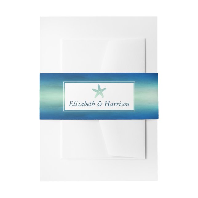 Hochzeitsfeier am Meeresfrüchtestrand Einladungsbanderole (Vorderseite Beispiel)