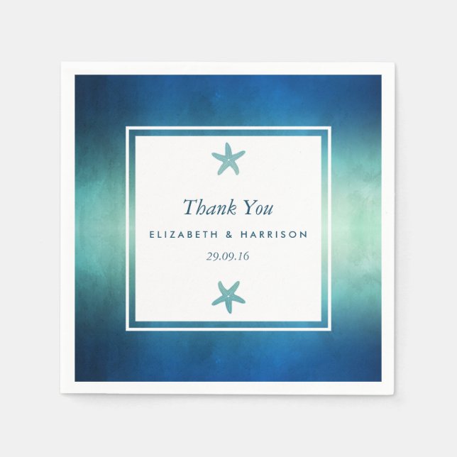 Hochzeitsfeier am Meeresfrüchtestrand Serviette (Vorderseite)