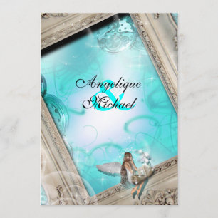 Hochzeitsfeier Aqua Blue Einladung