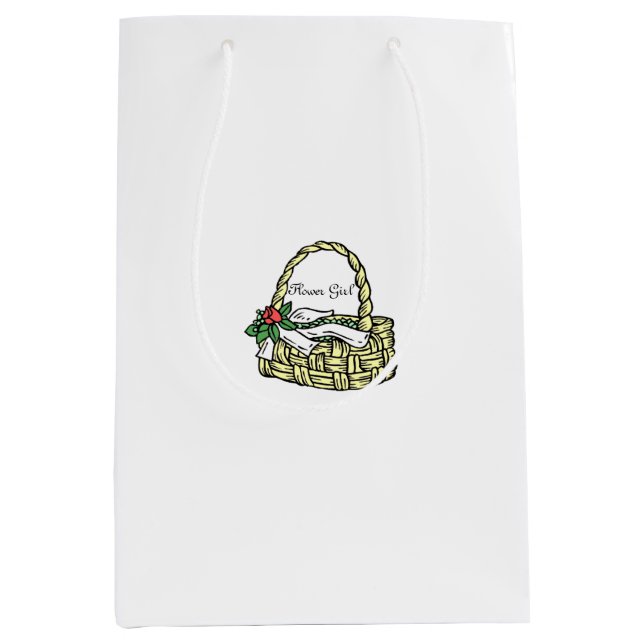 Hochzeitsfeier Blumenkorb Weißer Geschenkbeutel Mittlere Geschenktüte (Vorderseite)