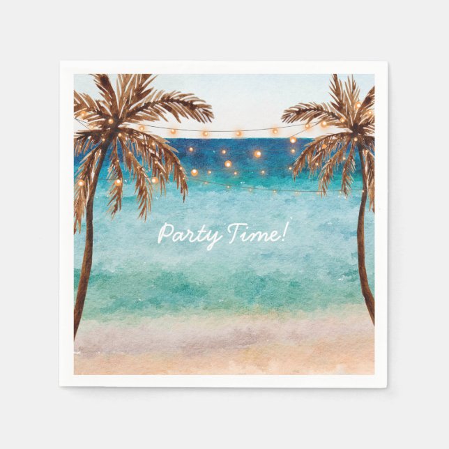 Hochzeitsfeier Brautparty Beachnapkins Serviette (Vorderseite)