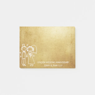 Hochzeitsfeier Dankeschön an Grungy Gold Post-it Klebezettel