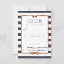 Hochzeitsfeier der Navy & White Watercolor RSVP Karte