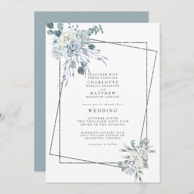 Hochzeitsfeier Einladung (Vorne/Hinten)