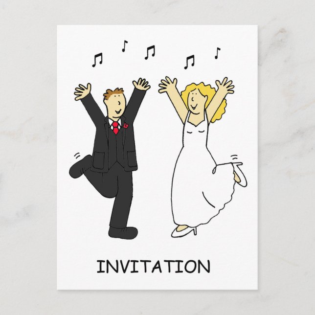 Hochzeitsfeier Einladung Couple Dancing (Vorderseite)